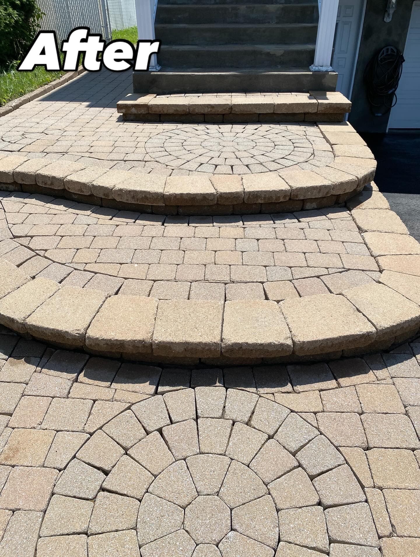 After - Front stairs cleaning before and after