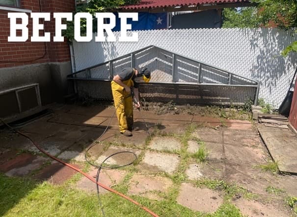 Before - Orange tile cleaning before and after