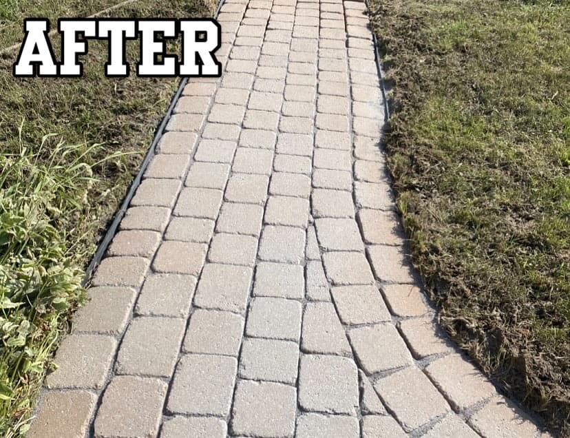 After - Heavily soiled surface cleaning before and after