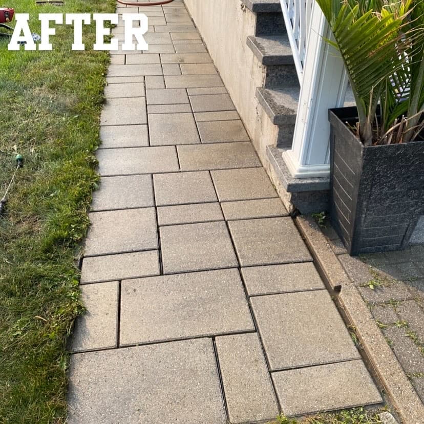 After - Sidewalk cleaning before and after