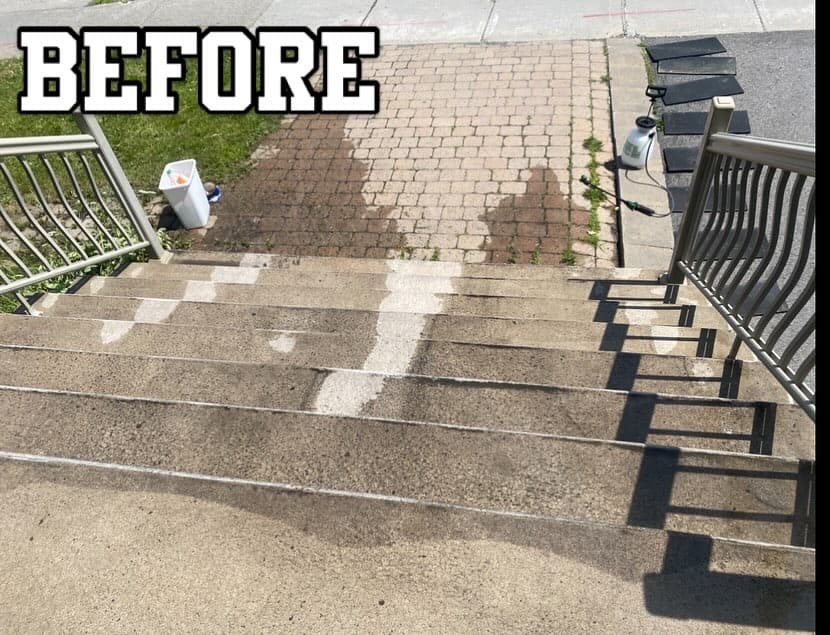 Before - Stairs cleaning before and after