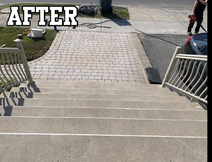 After - Stairs cleaning before and after