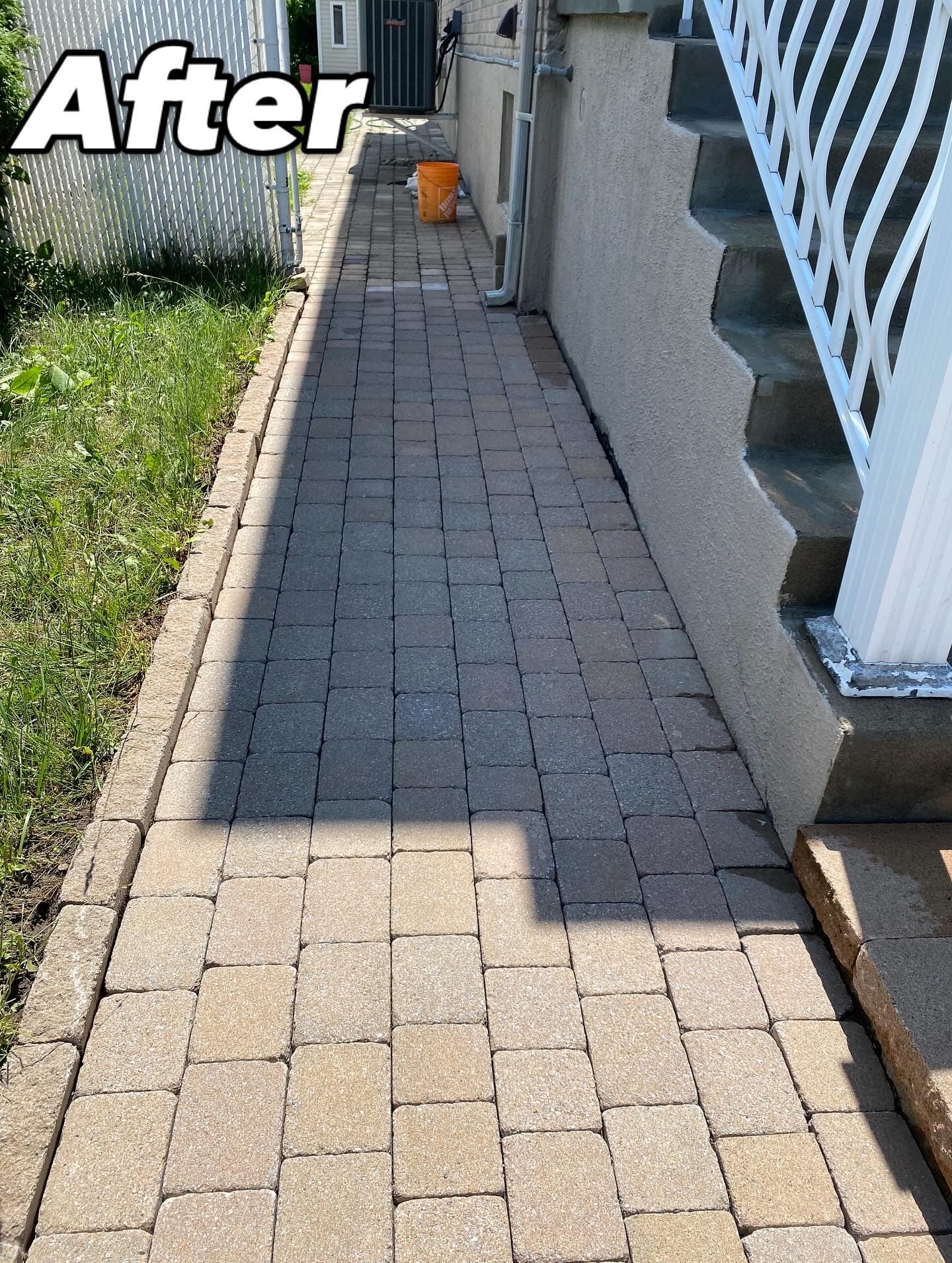 After - Walkway pressure washing before and after